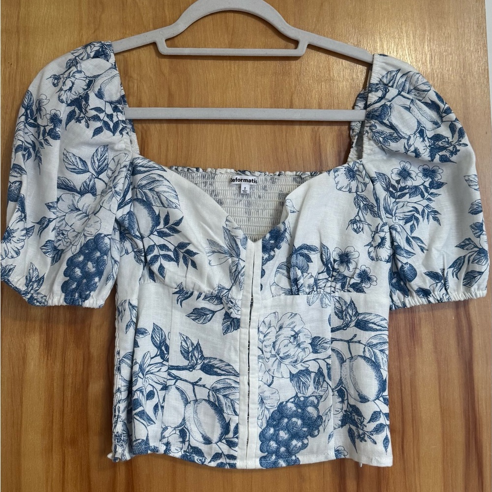 Reformation Short Sleeve Top size 2